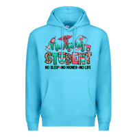 Ocean Blue nursing student no sleep no money no life Premium Hoodie - RanaPortraitStore