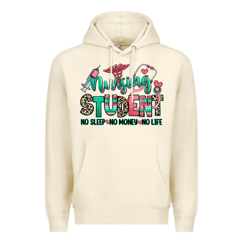 Nursing Student No Sleep No Money No Life Premium Hoodie by RanaPortraitStore | Teevron