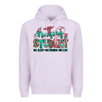Lilac nursing student no sleep no money no life Premium Hoodie - RanaPortraitStore