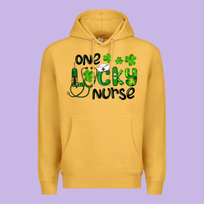 One Lucky Nurse Premium Hoodie Designed By Ranaportraitstore