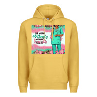 Antique Gold she works willingly with her hands afro nurse Premium Hoodie - RanaPortraitStore
