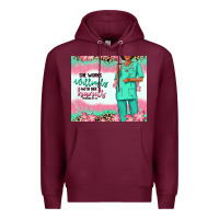 Burgundy she works willingly with her hands afro nurse Premium Hoodie - RanaPortraitStore