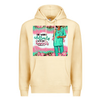Pina Colada she works willingly with her hands afro nurse Premium Hoodie - RanaPortraitStore