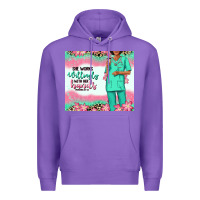 Purple she works willingly with her hands afro nurse Premium Hoodie - RanaPortraitStore
