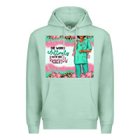 Seafoam she works willingly with her hands afro nurse Premium Hoodie - RanaPortraitStore