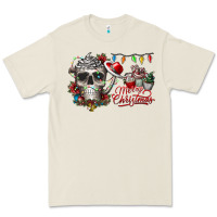 Bone Merry Christmas  skull Premium Tee - CowhideDigitalArt