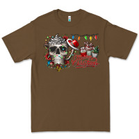 Cacao Merry Christmas  skull Premium Tee - CowhideDigitalArt