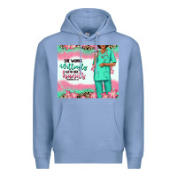 Colony Blue she works willingly with her hands afro nurse Premium Hoodie - RanaPortraitStore