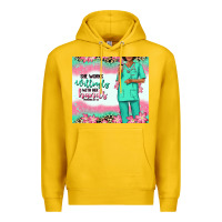 Lemon she works willingly with her hands afro nurse Premium Hoodie - RanaPortraitStore