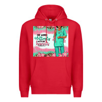 Red she works willingly with her hands afro nurse Premium Hoodie - RanaPortraitStore