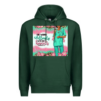 Sports Green she works willingly with her hands afro nurse Premium Hoodie - RanaPortraitStore