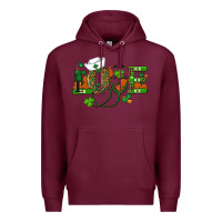 Burgundy st patricks day love nurse Premium Hoodie - RanaPortraitStore
