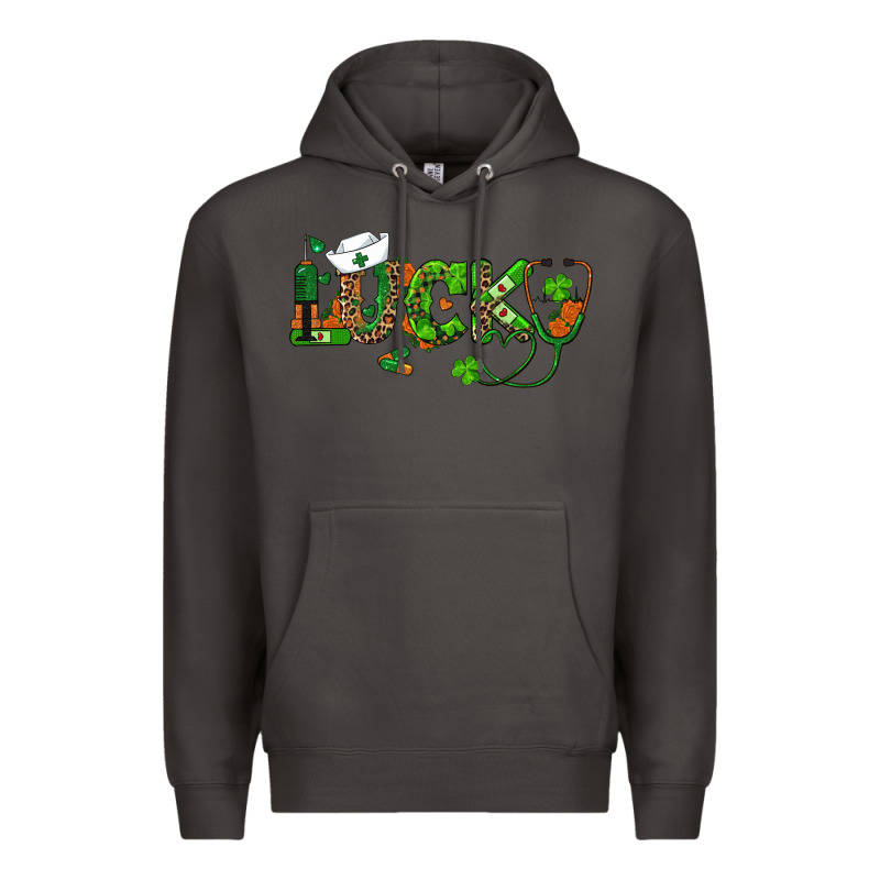 St Patricks Day Lucky Nurse Premium Hoodie by RanaPortraitStore | Teevron