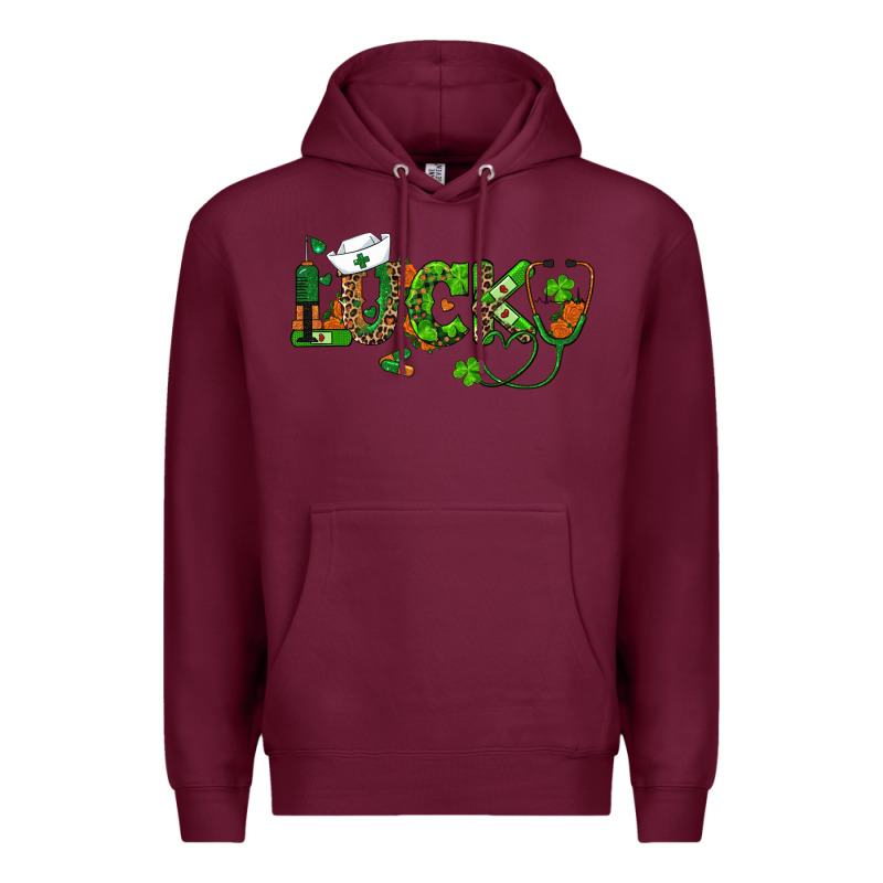 St Patricks Day Lucky Nurse Premium Hoodie by RanaPortraitStore | Teevron