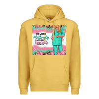 Antique Gold she works willingly with her hands blonde nurse Premium Hoodie - RanaPortraitStore