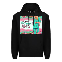 Black she works willingly with her hands blonde nurse Premium Hoodie - RanaPortraitStore