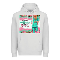 Dove Grey she works willingly with her hands blonde nurse Premium Hoodie - RanaPortraitStore