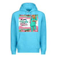 Ocean Blue she works willingly with her hands blonde nurse Premium Hoodie - RanaPortraitStore