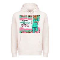 Pale Pink she works willingly with her hands blonde nurse Premium Hoodie - RanaPortraitStore