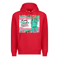 Red she works willingly with her hands blonde nurse Premium Hoodie - RanaPortraitStore