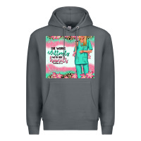 Rock she works willingly with her hands blonde nurse Premium Hoodie - RanaPortraitStore