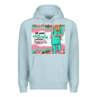 Blue Mist she works willingly with her hands blonde nurse Premium Hoodie - RanaPortraitStore