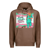 Chestnut she works willingly with her hands blonde nurse Premium Hoodie - RanaPortraitStore