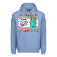 Colony Blue she works willingly with her hands blonde nurse Premium Hoodie - RanaPortraitStore