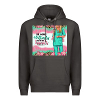 Smoke she works willingly with her hands blonde nurse Premium Hoodie - RanaPortraitStore