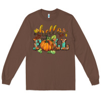 Chestnut hello fall pumpkin Long Sleeve Tee - BarkalooDesign