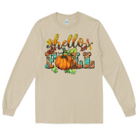 Mushroom hello fall pumpkin Long Sleeve Tee - BarkalooDesign