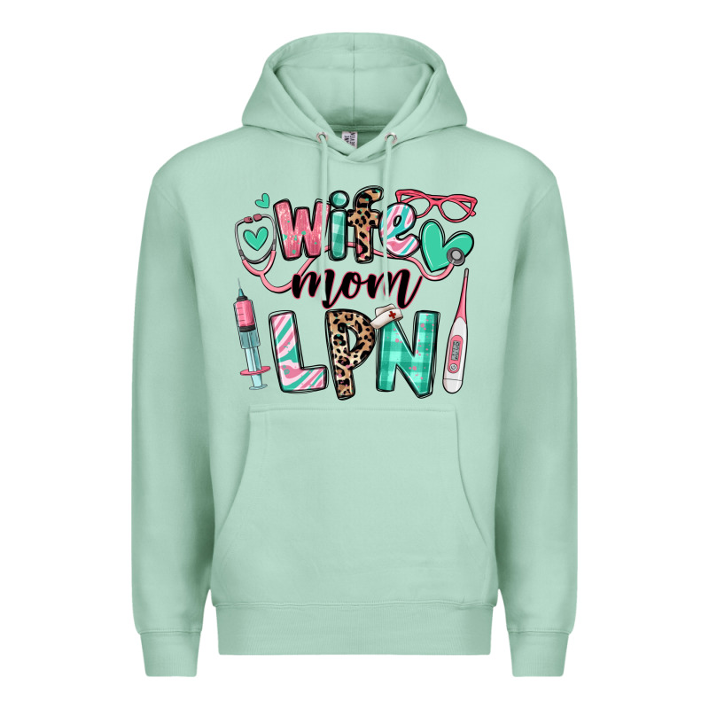 Wife Mom Lpn Licensed Practical Nurse Premium Hoodie by RanaPortraitStore | Teevron