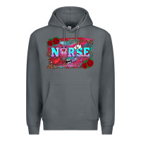 Rock valentines day nurse with leopard and turquoise ba Premium Hoodie - RanaPortraitStore