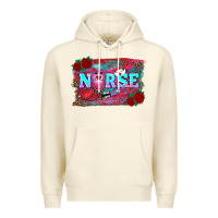 Sandshell valentines day nurse with leopard and turquoise ba Premium Hoodie - RanaPortraitStore