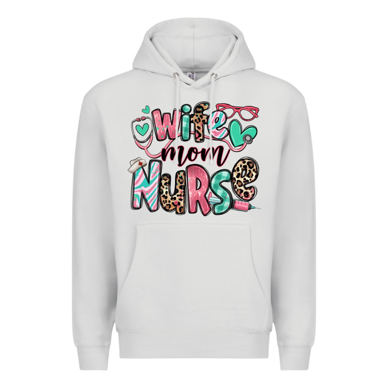 Wife Mom Nurse Premium Hoodie by RanaPortraitStore | Teevron