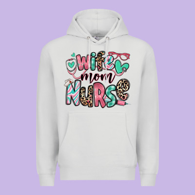 Wife Mom Nurse Premium Hoodie Designed By Ranaportraitstore