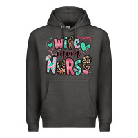 Charcoal Heather wife mom nurse Premium Hoodie - RanaPortraitStore