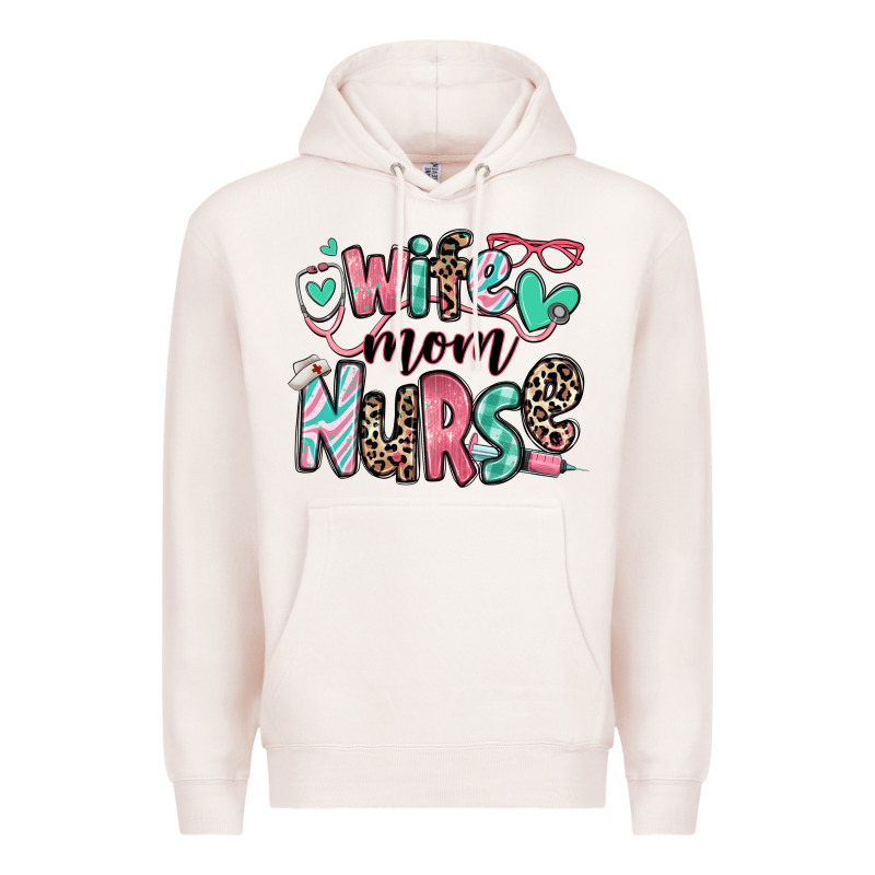 Wife Mom Nurse Premium Hoodie by RanaPortraitStore | Teevron