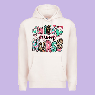 Wife Mom Nurse Premium Hoodie Designed By Ranaportraitstore