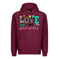 Burgundy love my patients nurse Premium Hoodie - RanaPortraitStore