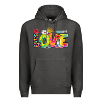 Charcoal Heather love nurse summer Premium Hoodie - RanaPortraitStore