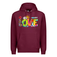 Burgundy love nurse summer Premium Hoodie - RanaPortraitStore