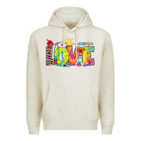 Oatmeal Heather love nurse summer Premium Hoodie - RanaPortraitStore