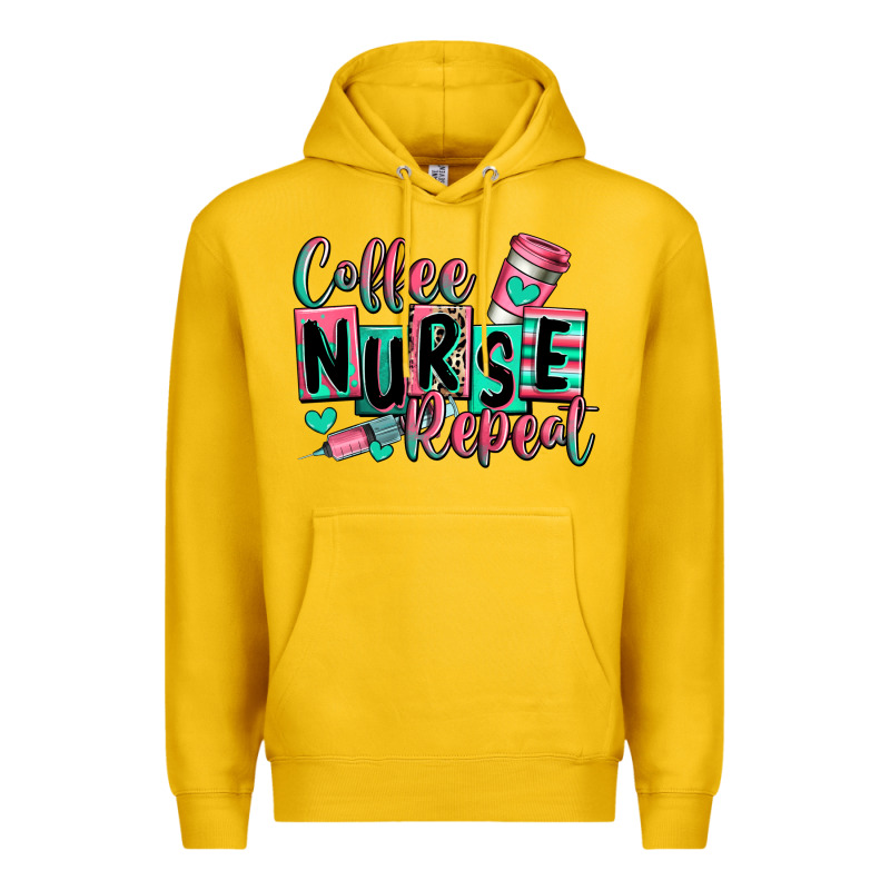 Coffee Nurse Repeat Premium Hoodie by RanaPortraitStore | Teevron