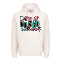 Pale Pink coffee nurse repeat Premium Hoodie - RanaPortraitStore
