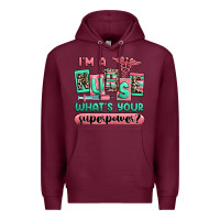 Burgundy im a nurse whats your superpower Premium Hoodie - RanaPortraitStore