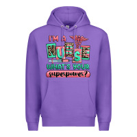 Purple im a nurse whats your superpower Premium Hoodie - RanaPortraitStore