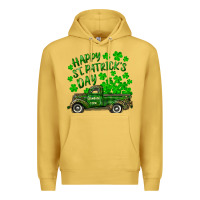 Antique Gold happy st. patricks day shamrock farm truck Premium Hoodie - RanaPortraitStore