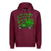Burgundy happy st. patricks day shamrock farm truck Premium Hoodie - RanaPortraitStore