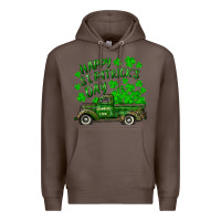Coffee happy st. patricks day shamrock farm truck Premium Hoodie - RanaPortraitStore